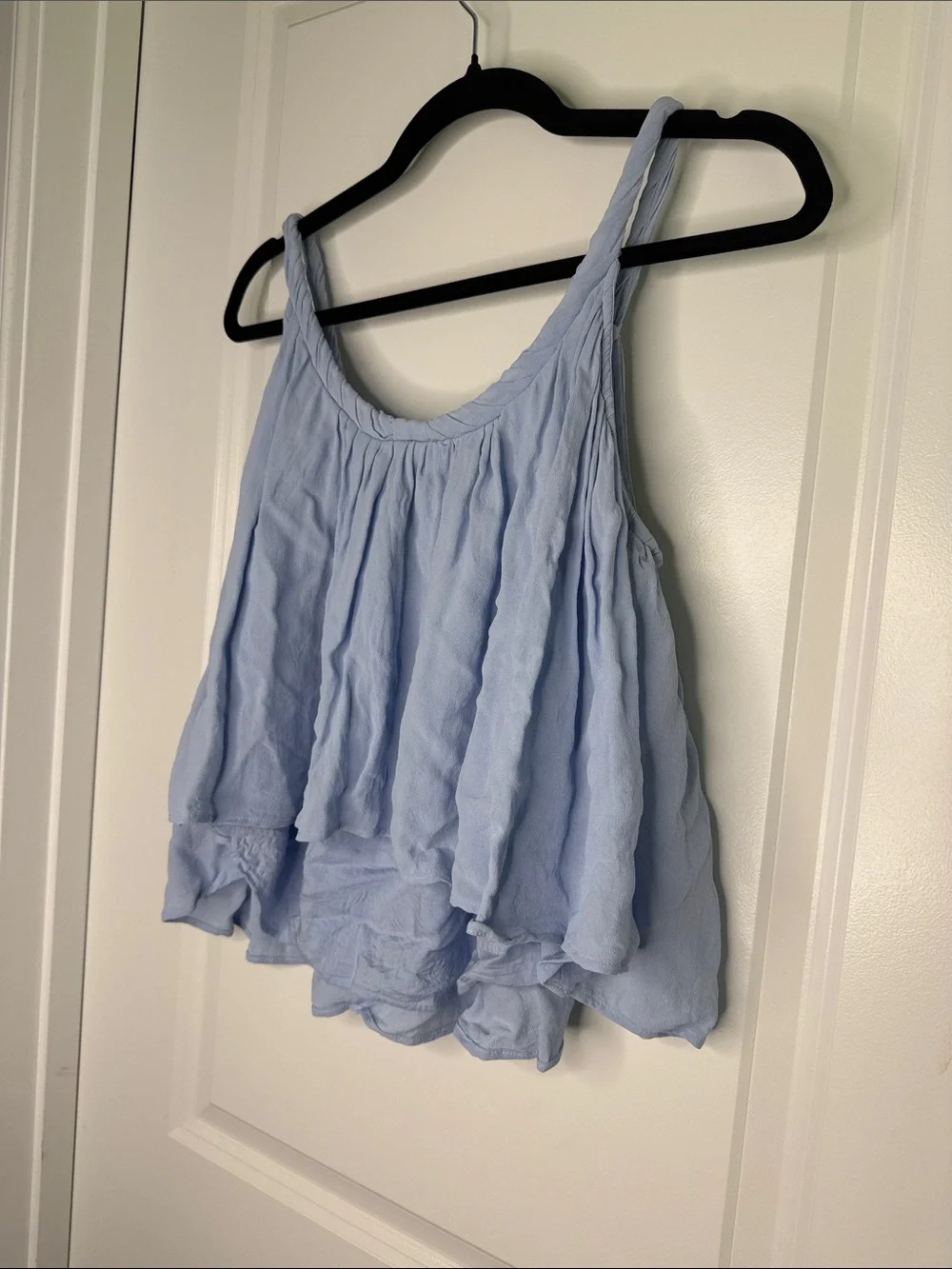 LOFT Pale Blue Pleated Camisole Tank NWOT